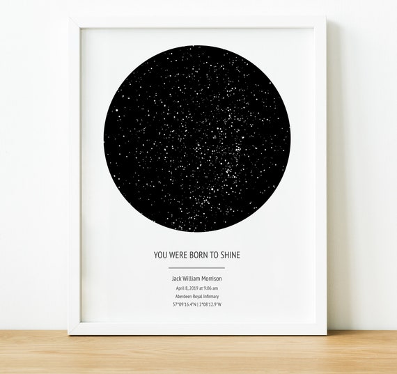 Custom Star Map Print Birthday Gift, the Day You Were Born Night Sky Print,  Star Map by Date Constellation Wall Art, Star Chart Poster - Etsy