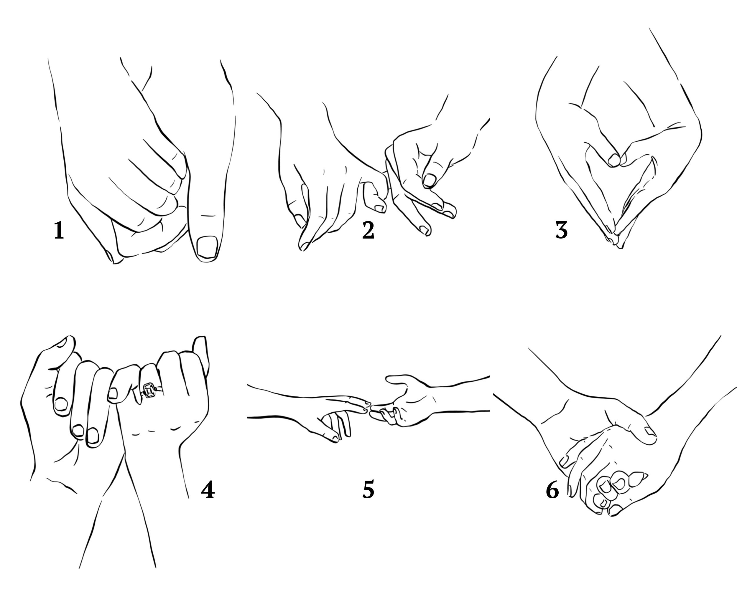 Set of 3 Personalised Couple Holding Hands Prints Minimal - Etsy