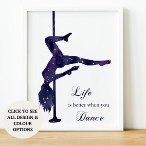 Pole Dancing Art Print Aquacole Pole Dancer Citation Etsy Canada