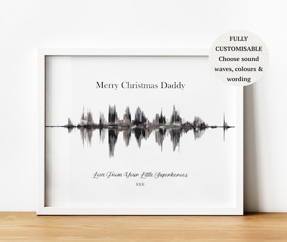 Personalised Sound Wave Art, Sound Wave Print New Parent Gift, Birthday Gift for Dad From Baby, Record Message From Kids for Fathers Day - Etsy