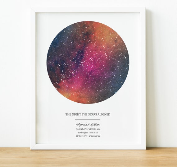 Constellation Day We Met Custom Star Map Print Night Sky Print Where We Met Star Map | Etsy Singapore