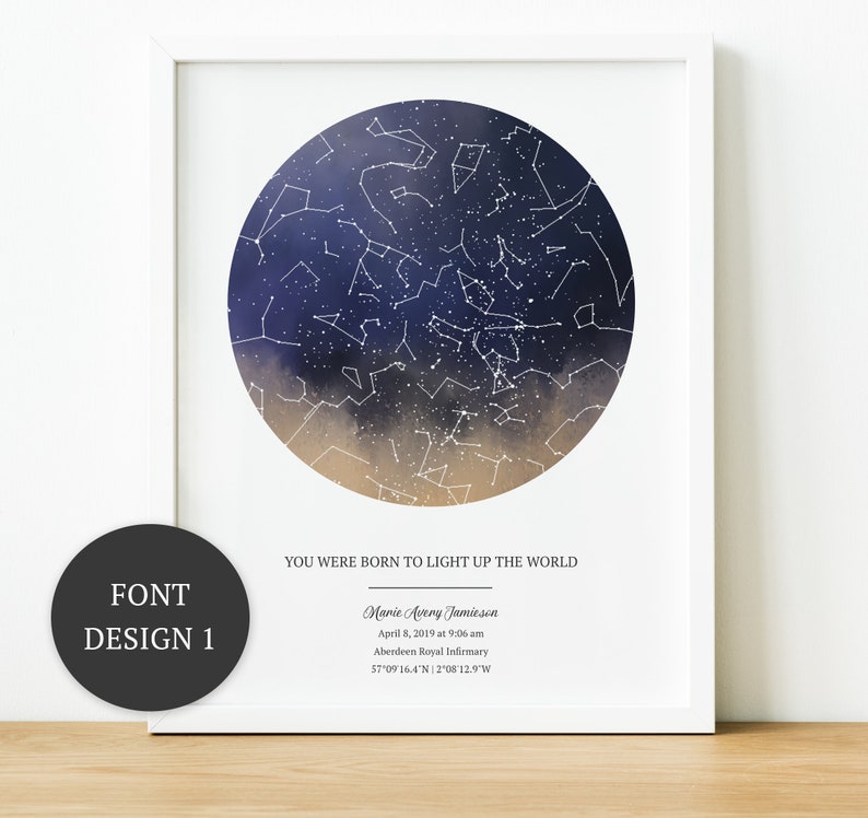 Custom Star Map Print Birthday Gift the Day You Were Born Etsy UK