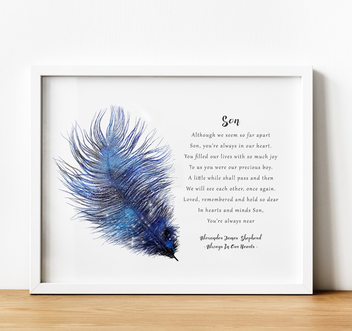 Personalised Feather Poem Print Bereavement Gift Memorial Etsy