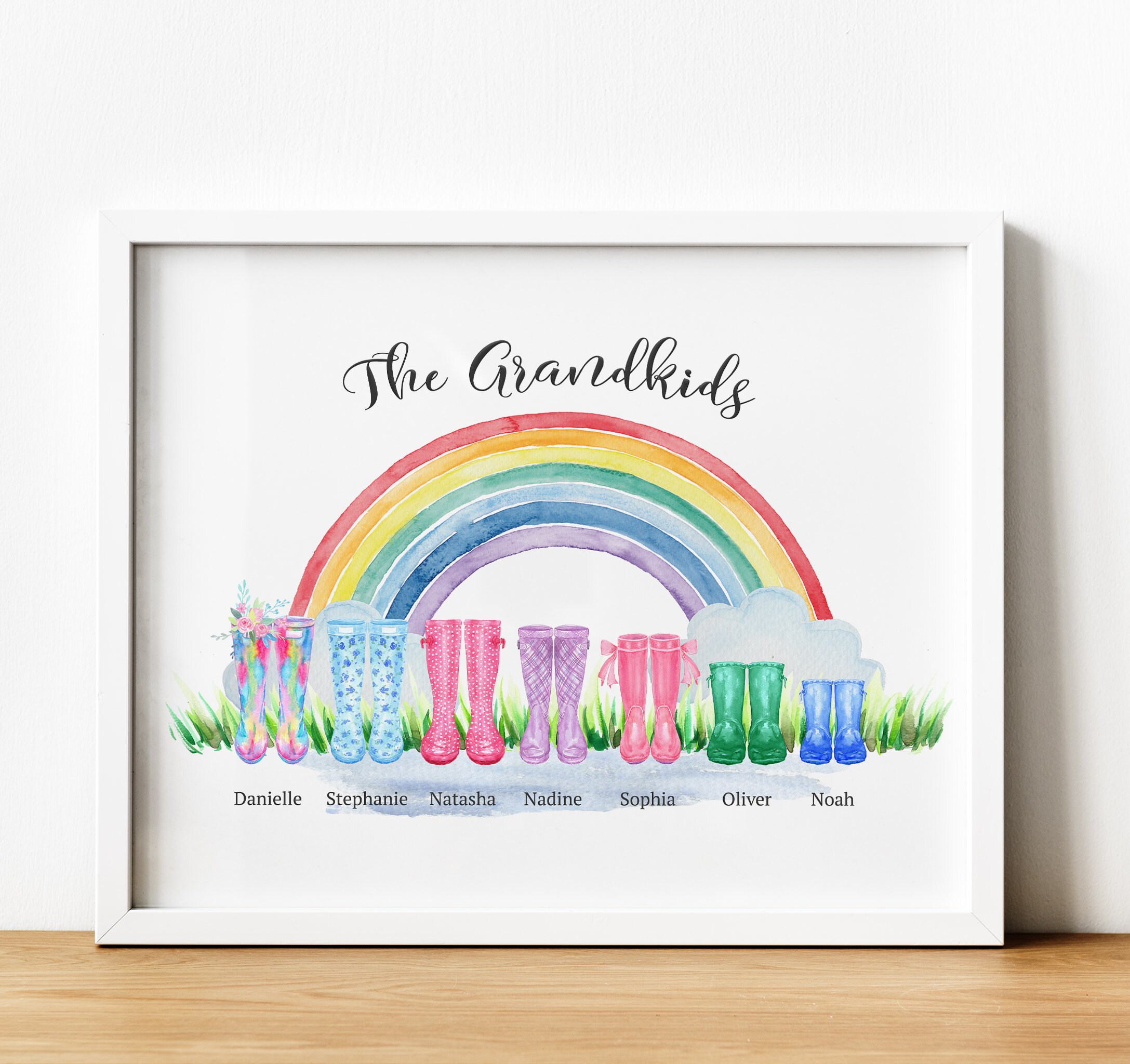 Details about   Personalised Family Print Welly Wellies Any Name gift A4 