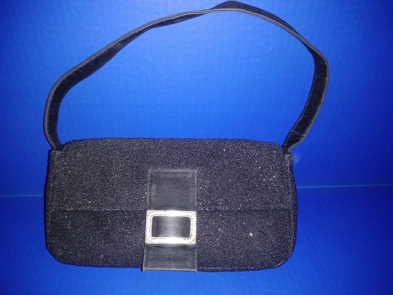 Vintage NANNI Milano Black Beaded Evening Bag Wed… - image 1