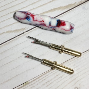 Handcrafted resin seam ripper