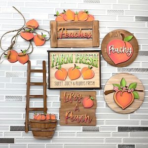 Peach Market Tablett Minischilder