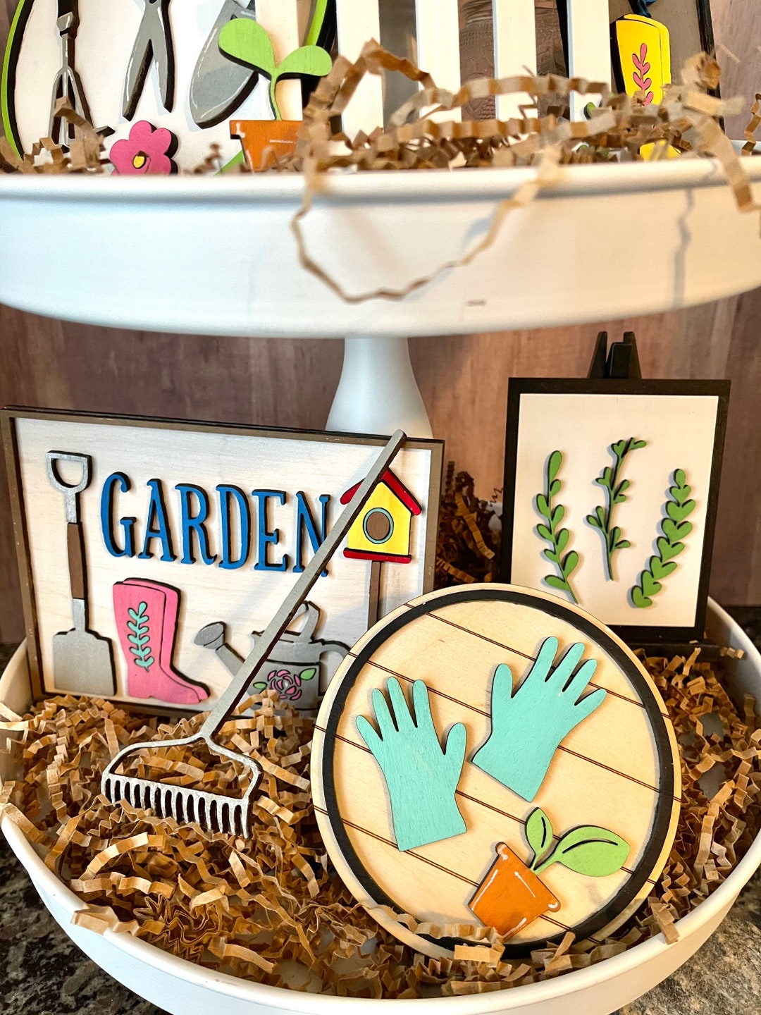 Garden / Spring Tiered Tray - Etsy