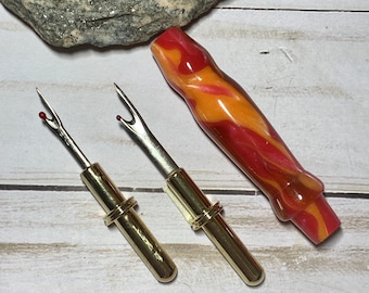 Handcrafted resin double sided seam ripper