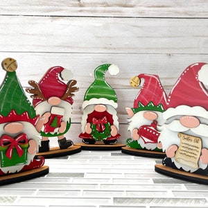 Christmas standing gnomes tiered trays