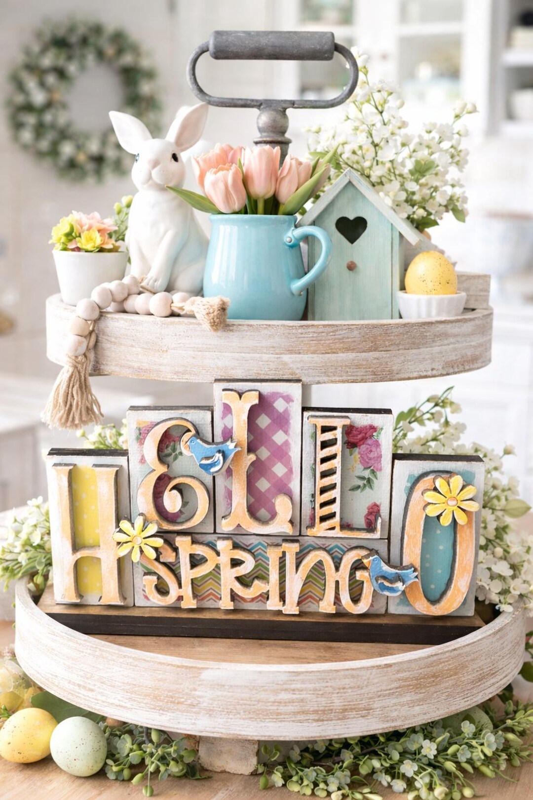 Farmhouse Spring Sign for Tiered Trays - Etsy