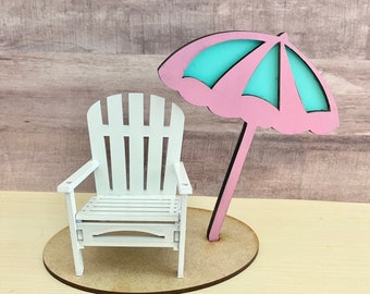Summer beach tiered tray