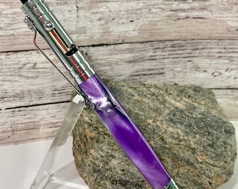 Handcrafted resin bolt action pen with stylus