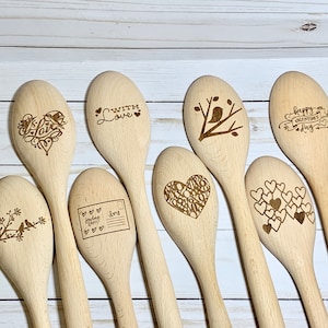 engraved Valentines day spoons set of 2