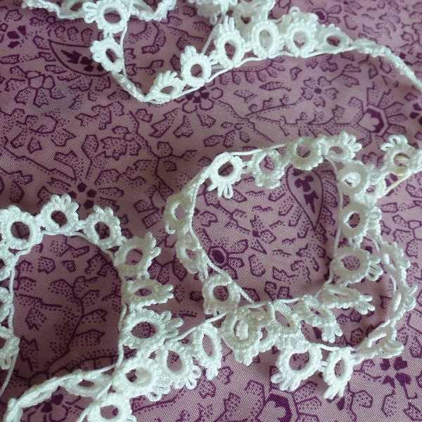 dentelle au crochet en coton blanc