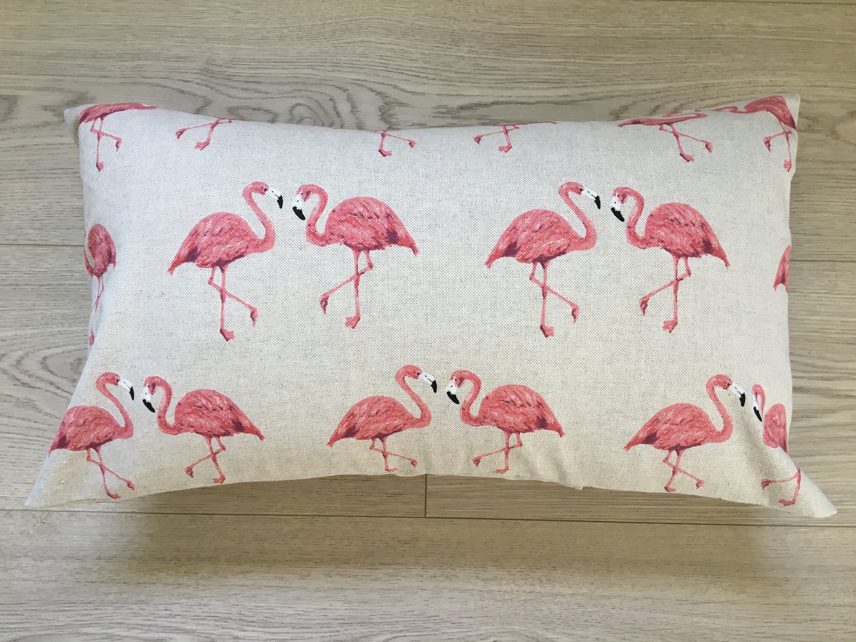 Housse Coussin Flamants Roses, Désign Intérieur, Housse 30x50 cm, Déco Tendance, Exotique, Flamants