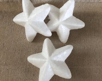 Set of 3 stars supports polystyrene 5 cm