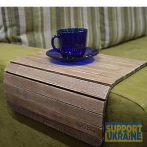 Arm Chair Tray Table vintage, Sofa Tray Table, Armrest Tray,  Sofa Arm Tray, Wooden Coffee Table, Lap Desk,  Wooden Tray
