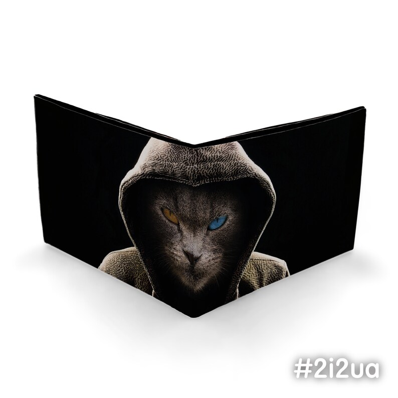 Tyvek Paper Slim Wallet Cat in the Hood Etsy