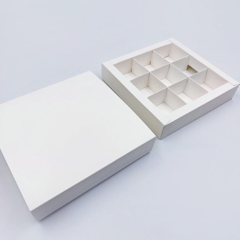 Box With Cells for 9 Sweets, Template Svg, Ai, Pdf, Eps Gift Box PDF