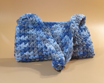 Handmade Shoulder Bags | Crochet Shoulder Bag | Knitted Bag | Braided Bag | Crochet Crossbody Bag |  Trendy Everyday Handbag | blue