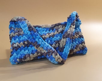 Handmade Shoulder Bags | Crochet Shoulder Bag | Knitted Bag | Braided Bag | Crochet Crossbody Bag |  Trendy Everyday Handbag | bright blue