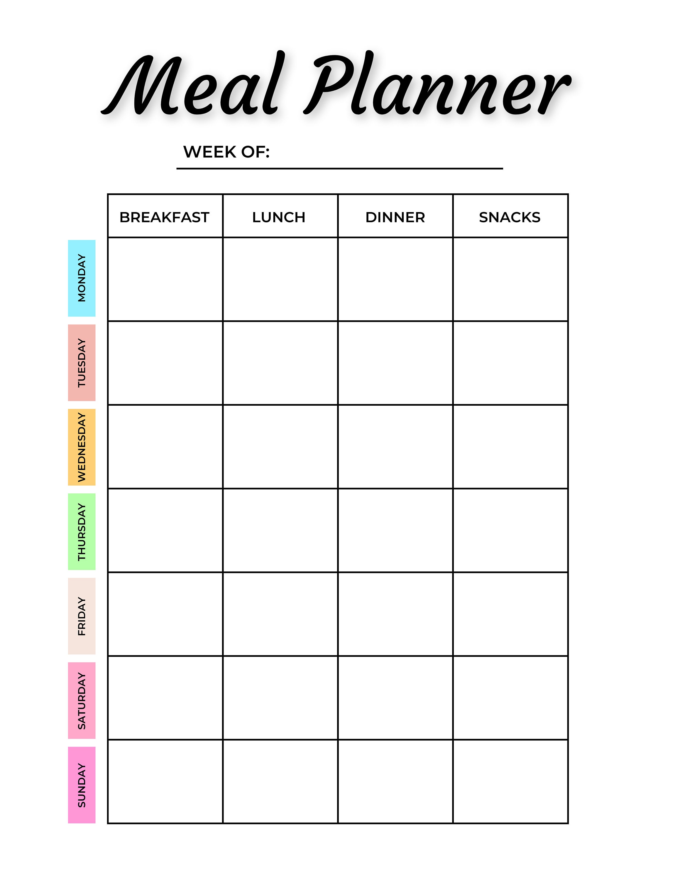 Grocery List Printable Grocery List Template Meal Planner - Etsy