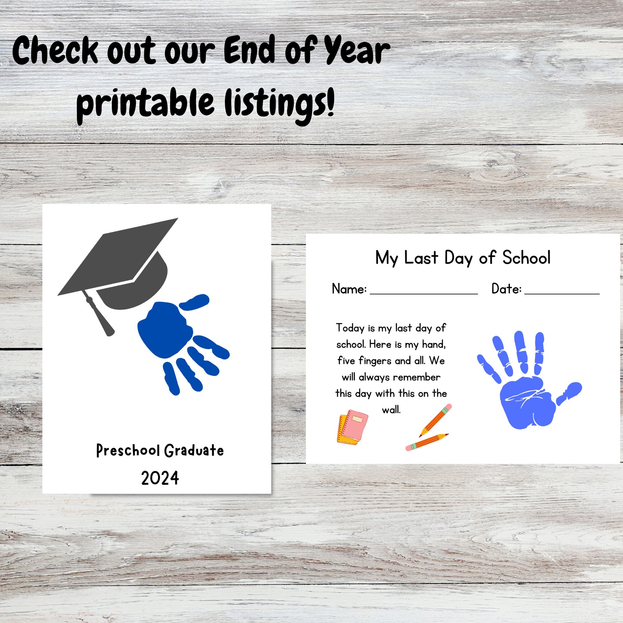 Teacher Appreciation Handprint Art, Handprint Art, Thank You Card, End ...