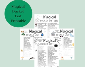 Magical Bucket List, Itinerary, Planner, Printable, Bundle, Digital, Theme Park List, PDF