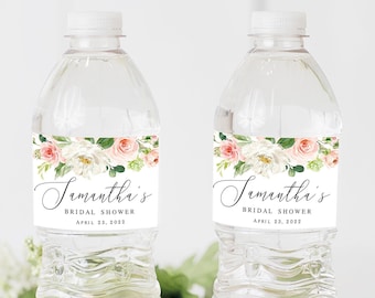 Floral Water Bottle Label Template Fully Editable Custom - Etsy