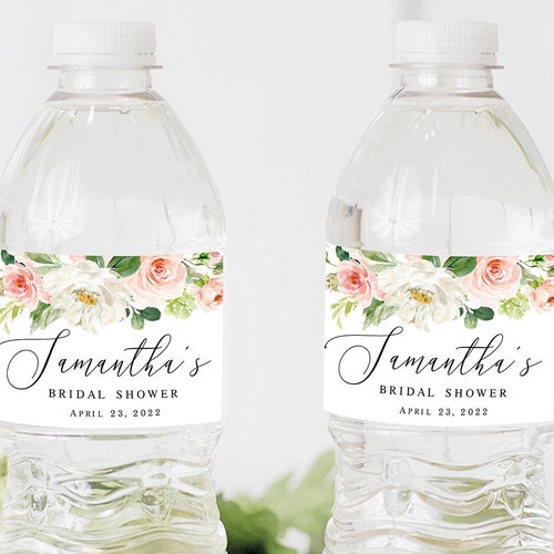 Bridal Shower Water Bottle Bands Water Bottle Label Template - Etsy