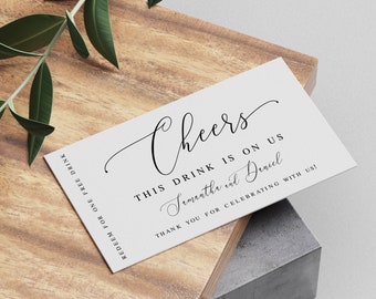 Drink ticket template Editable drink ticket printable Free drink ticket for wedding guests Engagement party Download Templett wpalf-a91