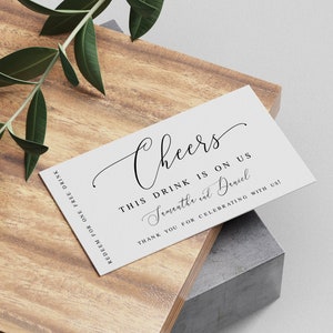 Plantilla de ticket de bebida Ticket de bebida editable para imprimir Ticket de bebida gratis para invitados a la boda Fiesta de compromiso Descargar Templett wpalf-a91