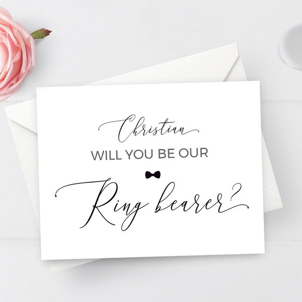 Will you be our ring bearer card Fully editable template Asking wedding cards Printable Folded Digital DIY Download Templett #swc19