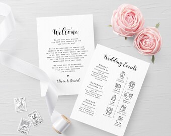 Order of Events Sign, Wedding Events Timeline Poster Editable Canva ...