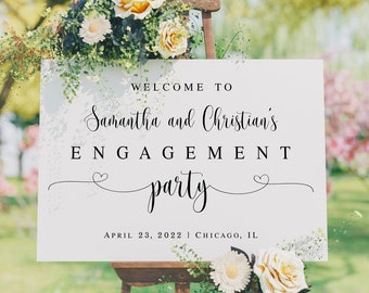 Welcome engagement party sign template Fully editable Welcome poster Customizable welcome sign Printable Digital Download Templett ThFcf-SW6