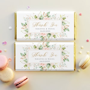 Pink roses chocolate bar wrapper template Floral chocolate bar label Editable candy bar wrapper printable Digital Download Templett WSPR-A
