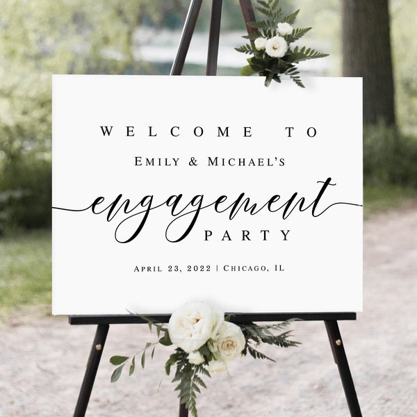 Welcome engagement party sign Fully editable template Welcome poster printable Customizable Digital DIY Download Templett LCF-WC21