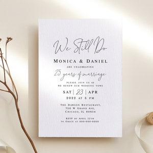 We still do invitation template Fully editable Renewal of vows Wedding invite Simple Printable Digital DIY Download Templett #swc18