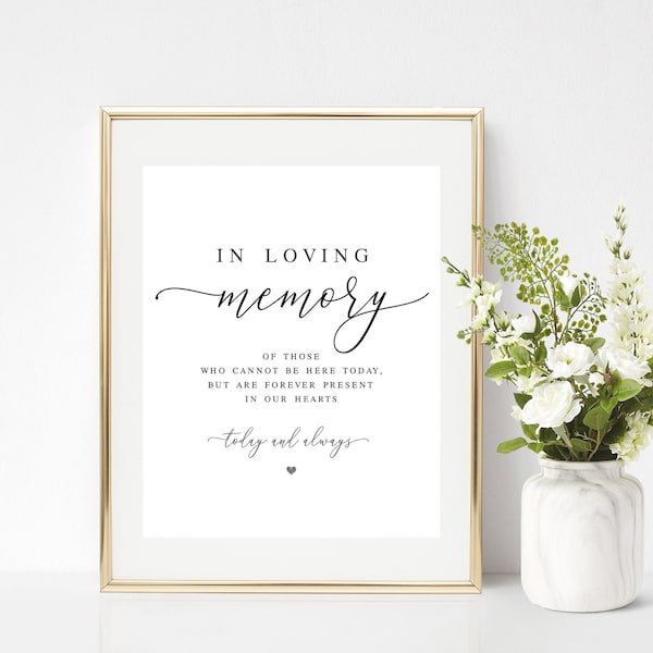 In Loving Memory Sign Wedding Personalized - Etsy
