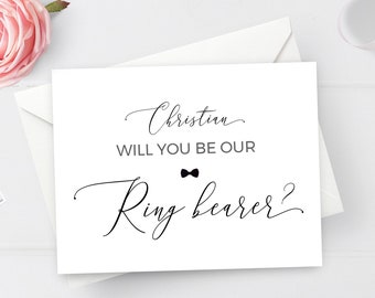 Will you be our ring bearer card Fully editable template Asking wedding cards Printable Folded Digital DIY Download Templett #swc19