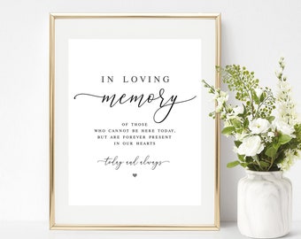 Letrero de recuerdo con amor Plantilla de letrero de recuerdo editable Letrero de recuerdo de boda Letrero de recuerdo imprimible Digital DIY Descargar Templett wpalf-a91