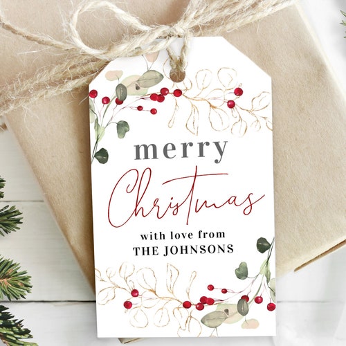 Printable Happy Holidays Tag Template Christmas Decor for - Etsy