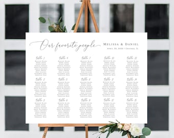 Seating chart template Editable Wedding seating plan board Modern seating chart Printable Digital Download Templett wpalf-a91