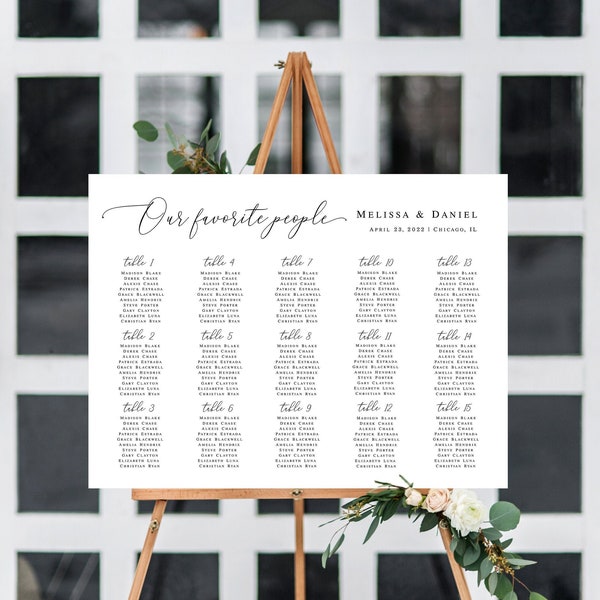 Our Favorite People Seating Chart Etsy