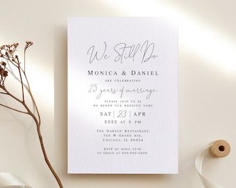 We still do invitation template Fully editable Renewal of vows Wedding invite Simple Printable Digital DIY Download Templett #swc18