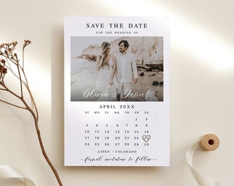 Fotokalender Save the Date Vorlage Bearbeitbares Foto Save the Date Printable Hochzeitsankündigung DIY Digital Download Templett LSF-WC21