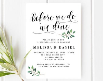 Pre Wedding Dinner Etsy
