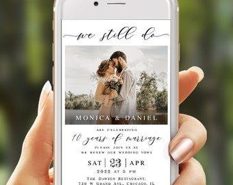 Photo We Still Do invitation Editable template Text message invite Renewal of vows Electronic Digital Phone Download Templett LCF-WC21