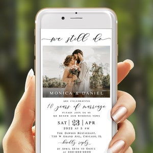 Photo We Still Do invitation Editable template Text message invite Renewal of vows Electronic Digital Phone Download Templett LCF-WC21 image 1